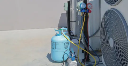AC unit with refrigerant
